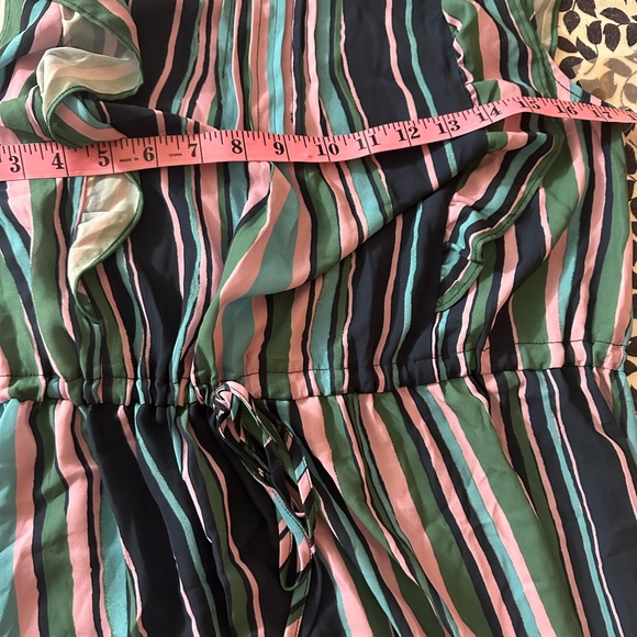 ModCloth Multicolored Striped Get Into The Ruffle Drawstring Waist Dress NWOT L - Picture 15 of 16